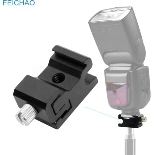 Aluminum Camera Flash Hot Shoe Mount Adapter with 1/4 Screw Adapter Seat Block to Flash Bracket Holder for Camera Tripod