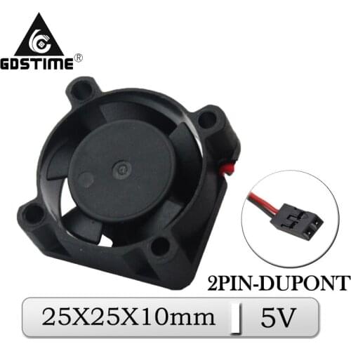 2 Pcs Gdstime DC Micro Radiator 25mmx10mm 25mm 5V DC Dupont Brushless Axial Cooling Fan 2510 2.5cm Minor Cooler Fan