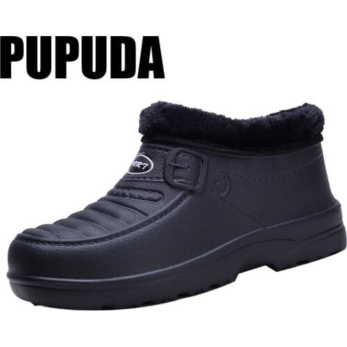 PUPUDA Winter Boots Men Keep Warm High Top Shoes Men Comfortable Slip On Casual Shoes Snow Boots Men