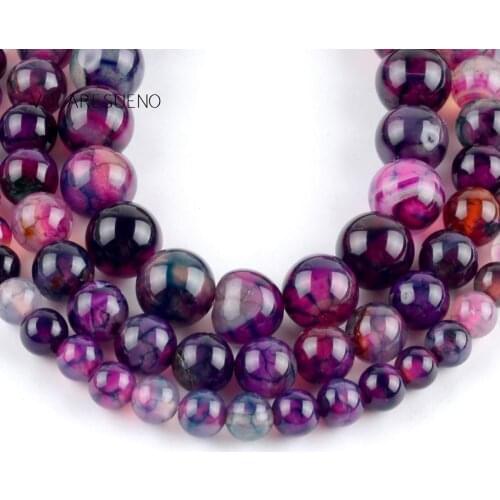 Natural Fuchsia Green Line Dragon Vein Agates Stone Round Loose Beads For Jewelry Making 6-10mm Spacer Beads Fit Diy Bracelet15