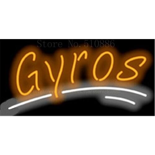 Gyros NEON SIGN Real GLASS Tube Beer PUB Restaurant Signboard display Decorate Shop food dinner instrument Light Signs 17*14"