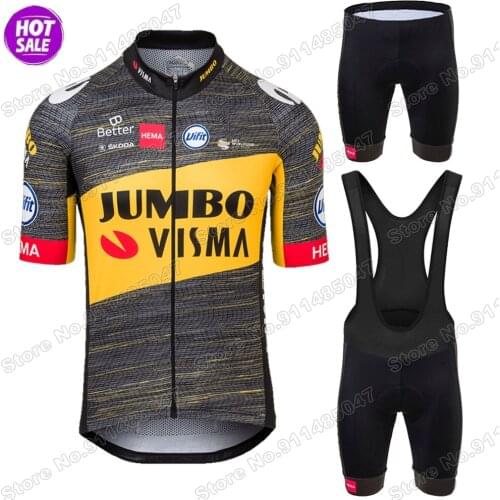 2022 New Suit Jumbo Visma 2022 Team Cycling Jersey Set Mens Summer Clothing Road Bike Shirts Bicycle Bib Shorts MTB Wear Maillo