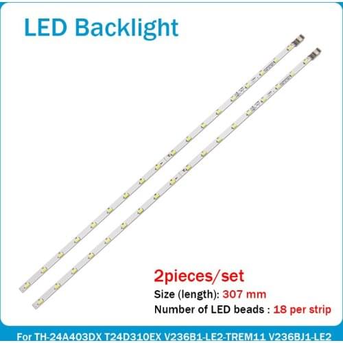 New 10pcs/set LED Backlight strip 18 lamp for LG INNOTEK 23.6 inch 24MT45D 22MA31D V236B1-LE2-TREM11 V236BJ1-LE2 307mm