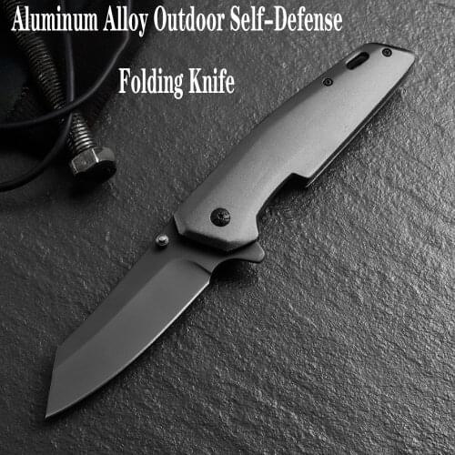 New Product Aluminum Alloy Self Defense Folding Knife High Hardness 3cr13 Blade Field Camping Mini Pocket Knife EDC Tools