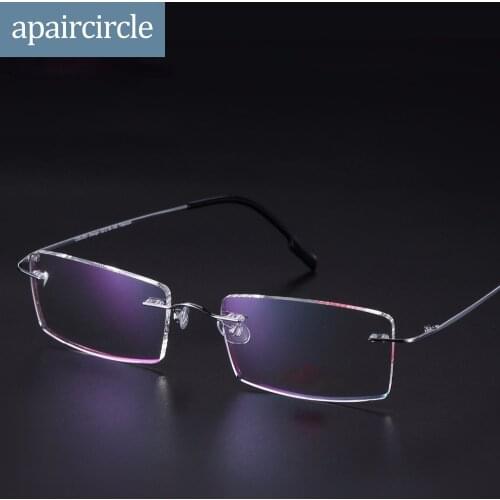 Rimless Eyeglasses Men Women Designer Reading Myopia Glasses Titanium Alloy Frame without Rim Prescription Eye Glasses
