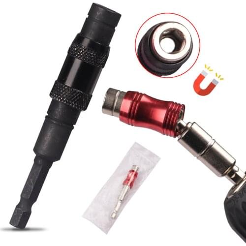 Screwdriver Bit Holder Adjustable Direction 20 Degree Permanent Magnetic Extension Rod for 1/4'' Hex Shank Screw Bit