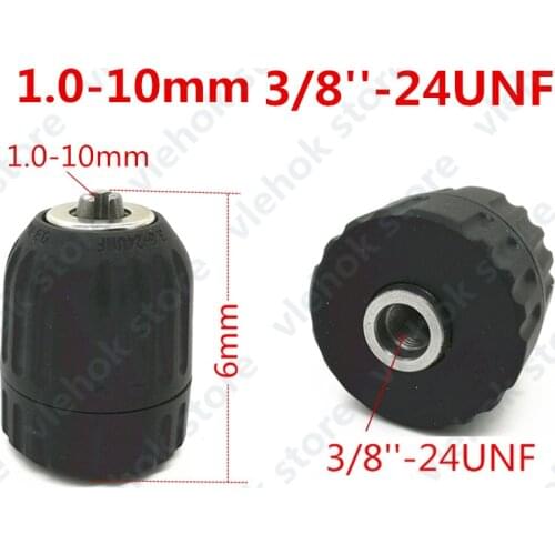 Drill Keyless Chuck 1.0-10mm 3/8-24UNF replace for BOSCH Screwdriver GBM10RE GSR18-2 GSR1080-2-LI TSR1080-2-LI GSR1200-2-LI tool