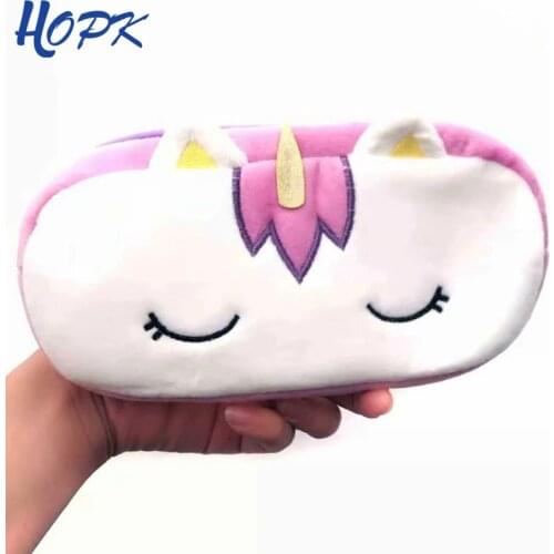 Novelty Plush Unicorn Pencil Cases For Girls Kawaii Pencil Bags Pouch Pen Box Cute Stationery Gift Office School Supplies