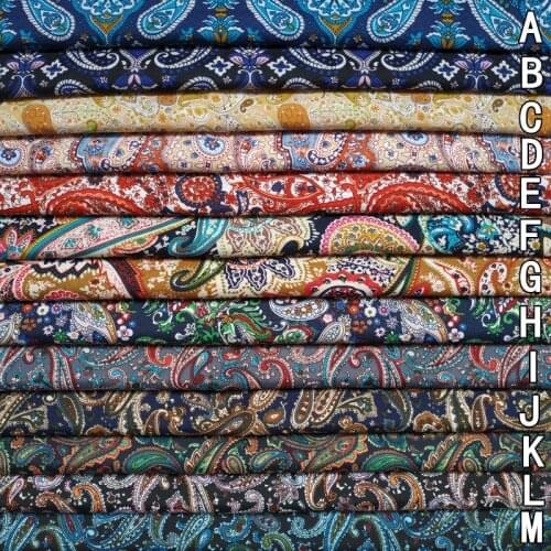 Enthnic Pattern Plain Fabric 100% Polyester Cashew Nuts Printed Cloth Handmade Sewing Bags Pants Home Decor Lining DIY Materials