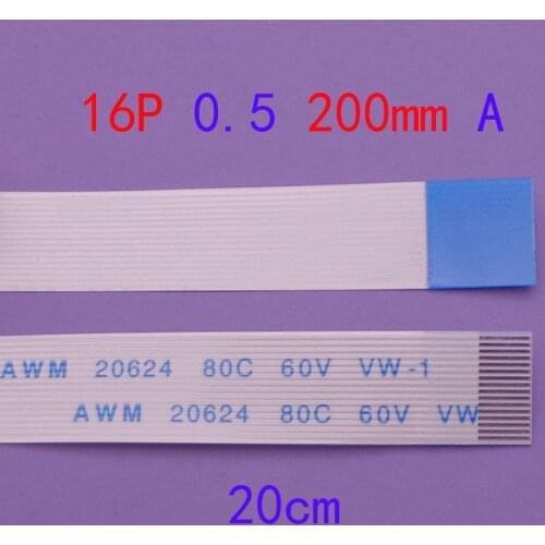50pcs FFC/FPC Flat Flex Cable 16Pin Same Side 0.5mm Pitch AWM VW-1 20624 20798 80C 60V Length 20cm