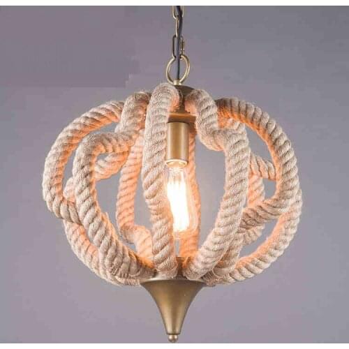Retro industry design wind loft Pendant Lights cafe room restaurant bedroom twine Ball Pendant GY213