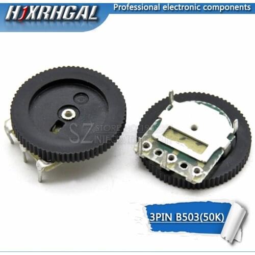 10pcs Double Gear tuning potentiometer B503 50K 3Pin 16*2mm Dial Potentiometer Taper Volume Wheel Duplex Potentiometer hjxrhgal