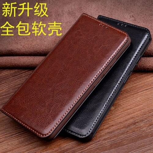 Luxury Genuine Leather Cover for Huawei Magic 2 Case Tempered Glass Screen Protector for Huawei Honor Magic2 Fundas Skin Shell