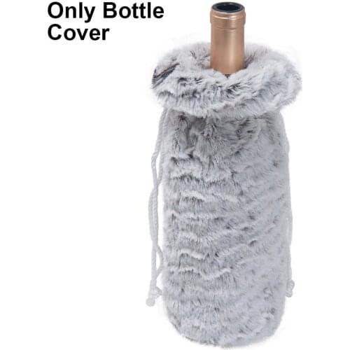 Christmas supplies Christmas fluff wine champagne bottle set party table decoration wine bottle bag