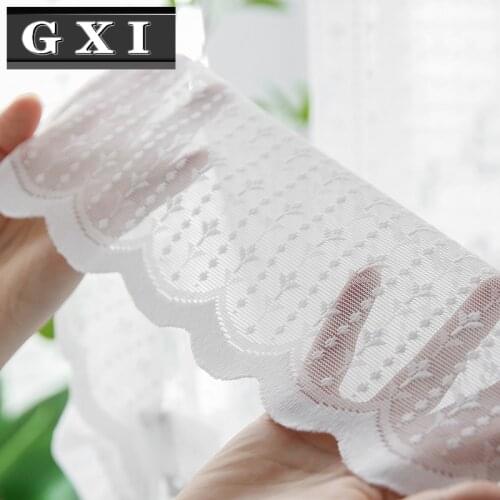 GXI White Embroidered Voile Curtains for Bedroom Window Treatment for Living Room Sheer Tulle Blinds Custom Made Drapes