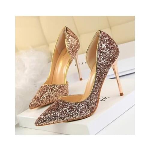 Women Pumps Extrem Sexy High Heels Women Shoes Thin Heels Female Shoes Wedding Shoes Gold Sliver White Ladies Shoes