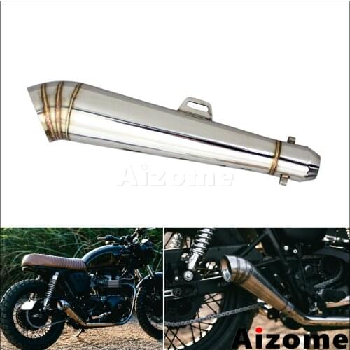 Universal Motorcycle Scrambler Exhaust Muffler Slip-On 38-51mm Exhaust Silencer Pipe For 125cc-1000cc Street Sport Racing Bike