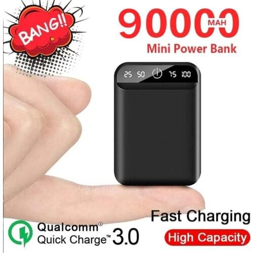 Outdoor Emergency External Battery 90000mAh Mini Portable Power Bank With Dual USB Ports Power Bank For Xiaomi Samsung Lphone
