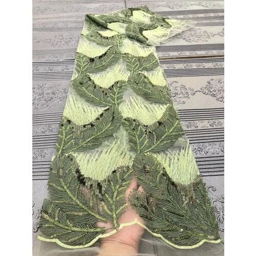 High quality French tulle lace, exquisite leaf sequin embroidery, African lace fabric, Nigerian style lace fashion dress