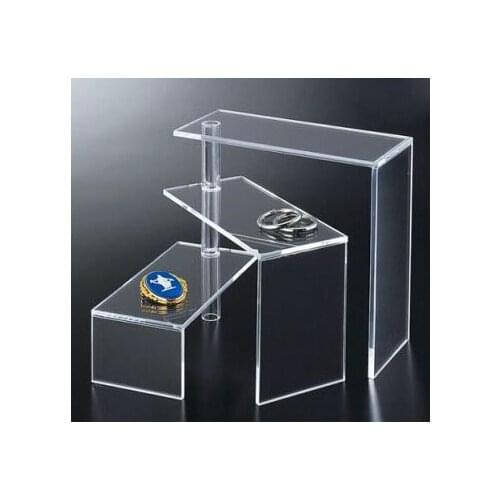 Jewelry Ring Display Organizer Acrylic Stand Holder with 3 Layer Rotating Ring Display Clear Color