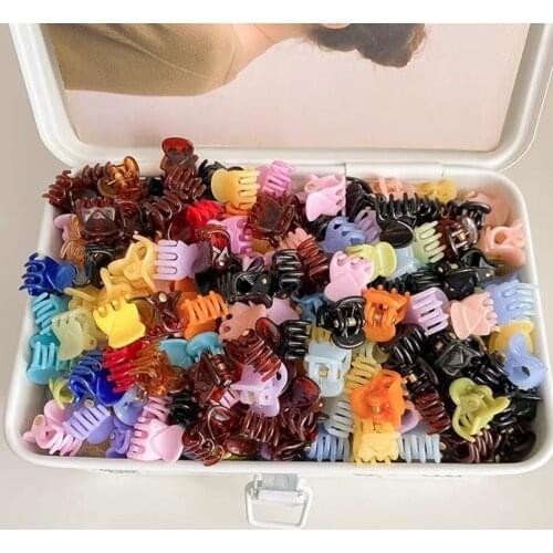 24 Pieces Small Mini 1.5cm Hair Claw Girls' Jaw Clips Hair Clips Black Clear Accessories