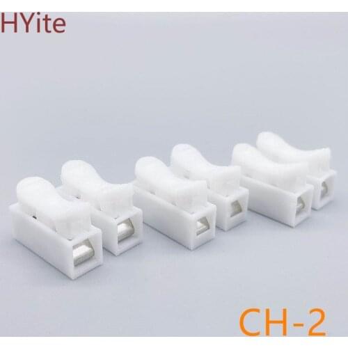 10pcs/lot CH-2 2p G7 Spring Wire Quick Connector Splice With No Welding No Screws Cable Clamp Terminal 2 Way Easy Fit Led Strip