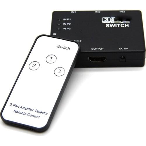 1080P HDMI-Compatible Video Switch Switcher HDMI-Compatible Splitter 3 input 1 output Port Hub for DVD HDTV Xbox PS3 PS4