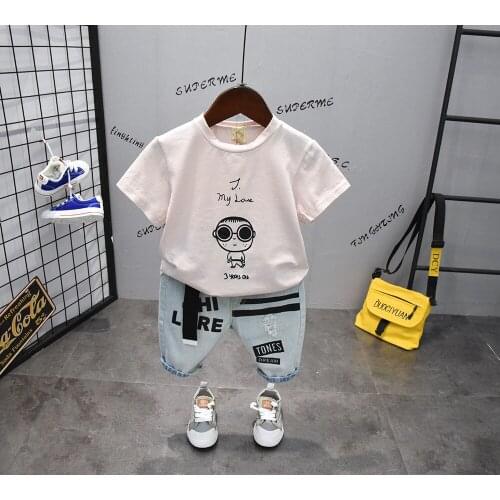 2020 summer Boy causal t-shirt + shorts two-piece flower boys clothing baby boy sets childrens set kids ports suits 24
