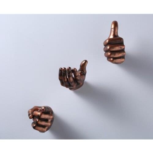 3PCS/SET UROPEAN RETRO CREATIVE FINGER WALL DECOR WALL HANGING WALL DECORATION BAR CAFE ROOM PERSONALITY PENDANT CRAFTS M2081