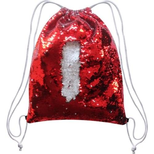 5pcs/lot Subliamtion blank backpack sequins Drawstring bag For thermal/Heat transfer printing consumables 35cm*45CM