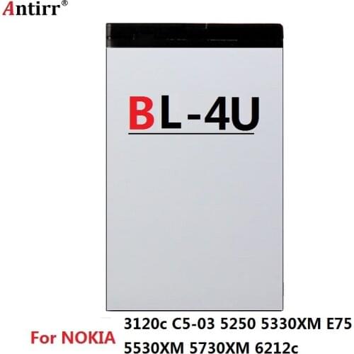 BL-4U Cell Phone Batteries BL 4U For Nokia 5250 5330 5730 6600 8800 C5-03 E66 E75 Asha 300 Li-ion Cell Phone Battery