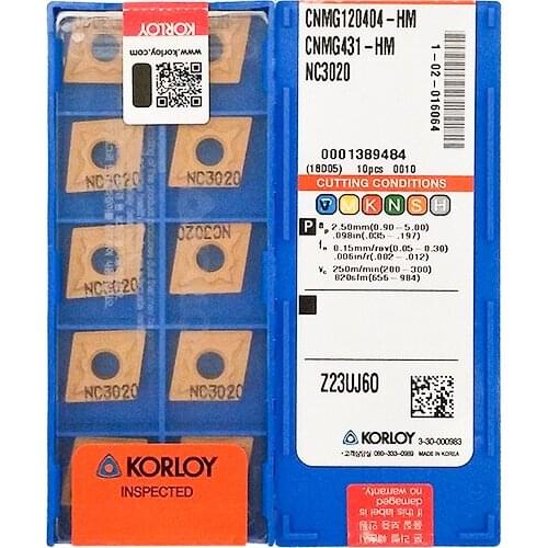 CNMG120404-HM NC3020 100% KORLOY Original carbide insert with the best quality 10pcs/lot free shipping