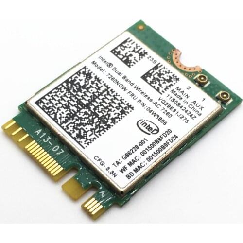 For Intel 7260 7260NGW Dual Band 2.4/5.0 GHz 802.11ac+ Bluetooth 4.0 wireless NGFF wifi card 04W3806 for IBM T440 T440S X240S