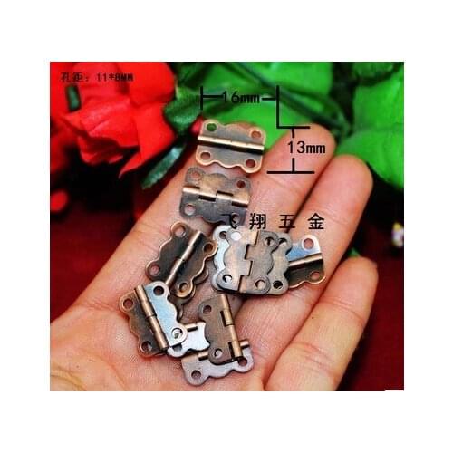 Hardware supplies red color antique flower hinges for gifts &jewelry wooden box hinges 16mm*13mm