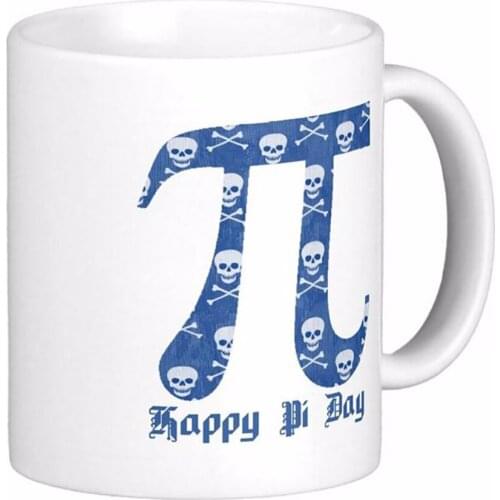 Happy Pi Day Blue Skull Pi High Quality White Coffee Mugs Tea Mug Customize Gift By LVSURE Ceramic Cup Mug Travel Coffee Mugs