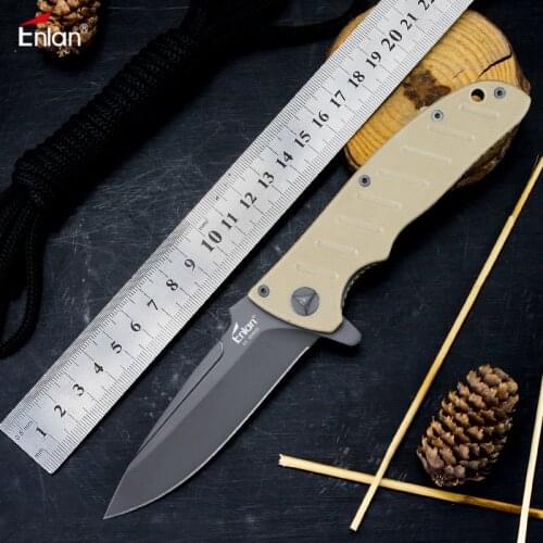 ENLAN Tactical Folding Knife 8Cr13Mov Blade Steel G10 Handle Camping Survival Knives Pocket Outdoor Hunting Knife EDC Tool