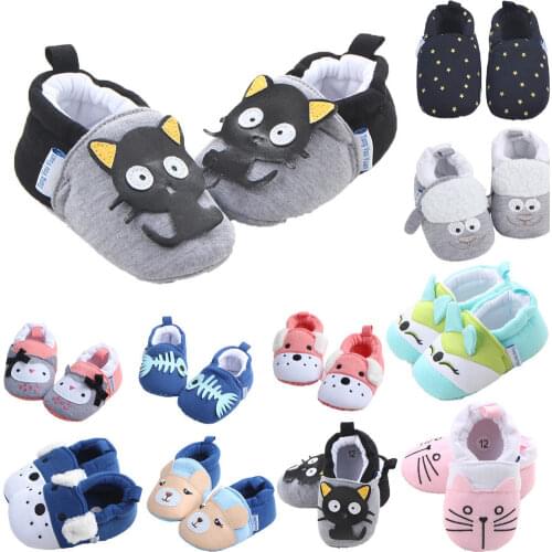 Lovely Toddler Baby Shoes Newborn Girls Boys Soft Sole Animal Crib Shoes Prewalker cotton softy Baby Casual Shoes