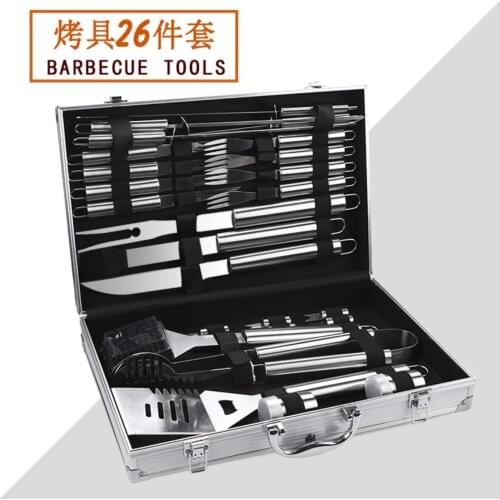 Hot Selling Barbecue Grilling Grill Tools Set 26-Piece BBQ Stainless Steel Tools Set with Aluminium Case kitchen gadgets