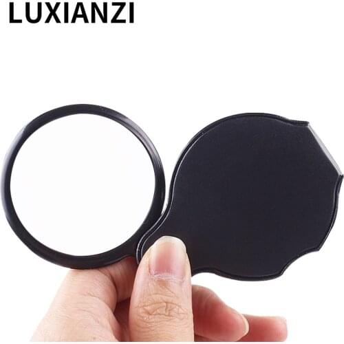 LUXIANZI 10X Mini Portable Magnifier with Leather HD Glass Monocle Loupe For Jewelry Loupe Reading Handheld Magnifying glasses