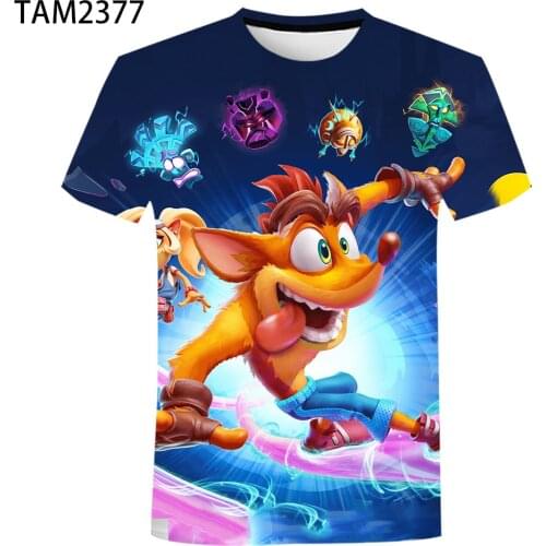 2021 Hot T-shirt Crash Bandicoot 3D High Definition Printing Casual T-shirt mens Short Sleeve Summer Top 100-5xl