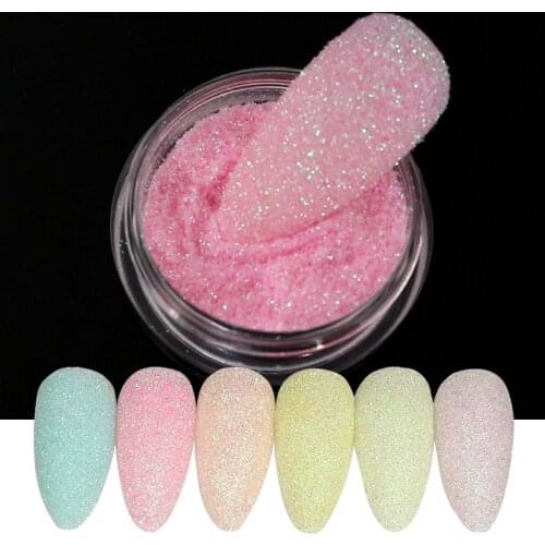 1 Box Nail Glitter Sugar Powder Pigment Shiny Candy Pink Colorful Dipping Dust Nail Art Sequins Polish Manicure Decorations