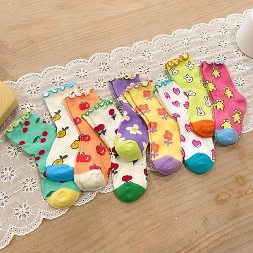 Girls Socks For Spring And Autumn Fashion Style Baby Boys Cotton Beautiful School Summer Children Short Stocking 3Pairs/Lot