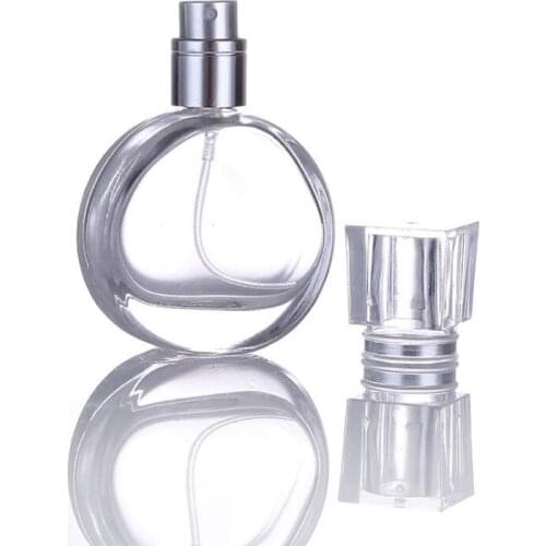 New Arrival 20ml Clear Empty Glass Spray Bottle Round Atomizer Refillable Travel Gift LX7461