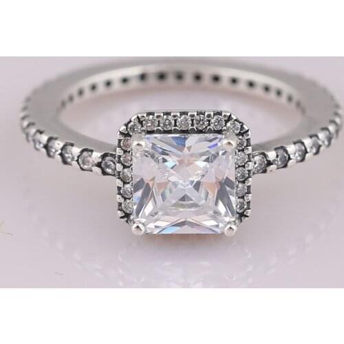 Authentic S925 Ring for Women Timeless Elegance Ring Clear CZ Lady Jewelry