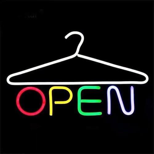 Open Light LED Neon Lamp Clothes Shop Bar Restaurant Club Decoration Commercial Lighting Neon Bulbs Artwork Lamp