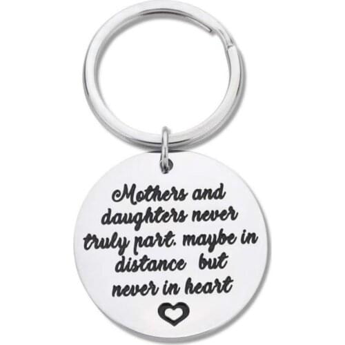 Mothers Day Gifts Keychain Mom Gifts From Daughter Mothers and Daughters Never Truly Part Mom Birthday Gifts Keyring for Mom
