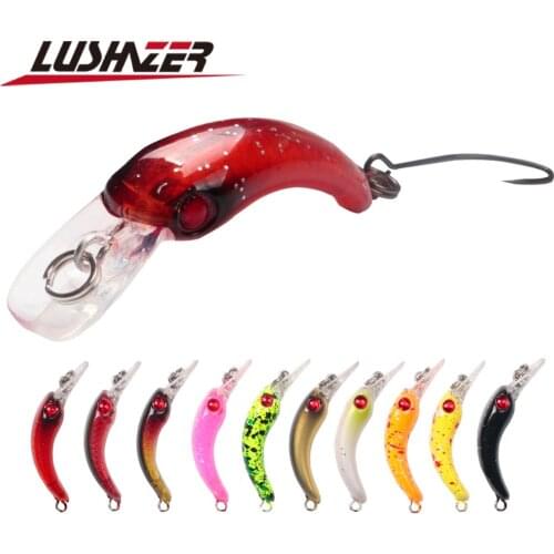 LUSHAZER Fishing Lure Mini Minnow 3.8cm 1.3g Artificial Hard Bait Sharp Hook Crankbait Wobbler Tackle Trout Freshwater