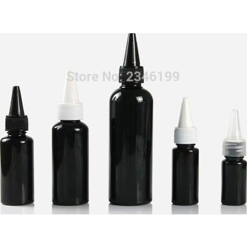 Empty Plastic Bottle 50ml Empty Black Cosmetic Container Black Cover Tip Cap Plastic Bottle Empty Black Plastic Bottle 100pcs