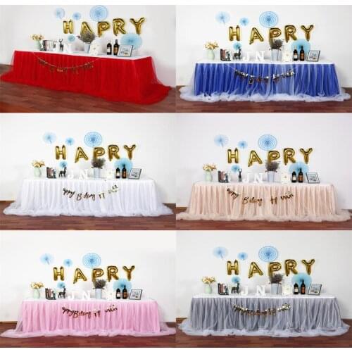 Puffy gauze wedding table skirt for Table Cloth Party Wedding Birthday Party Baby Shower Banquet Decoration Table Skirting