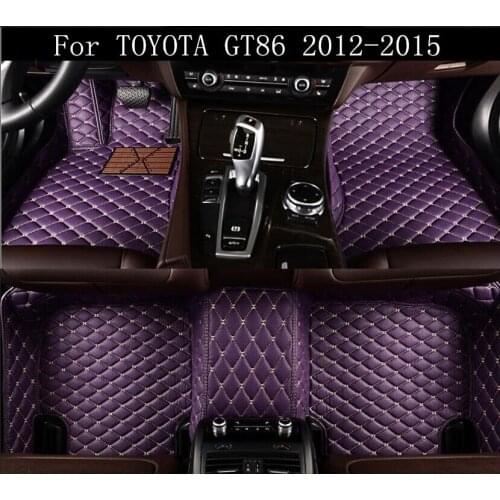 Car 3D Luxury Leather Car Floor Mats Fits For TOYOTA GT86 2012 2013 2014 2015 EMS Free shipping